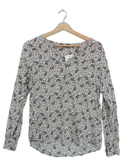 Vorschaubild 1 von Damen Bluse Langarm Paisley Muster Weiß Gr. 38 Viskose