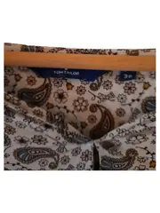 Vorschaubild 2 von Damen Bluse Langarm Paisley Muster Weiß Gr. 38 Viskose