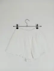 Vorschaubild 2 von Shorts Kinder Gr. 164 Weiß Raffung Strukturmuster Freizeit Casual