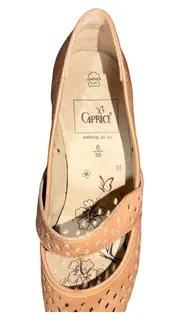 Vorschaubild 3 von Ballerinas Damen Gr. 39 Beige Leder Lochmuster Mary Jane