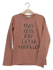 Vorschaubild 1 von Langarmshirt Mädchen Gr. 134 Rosa Schriftzug Pailletten Casual