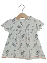 Vorschaubild 1 von Baby Mädchen Kleid Gr. 80 Giraffen Zebras Weiß