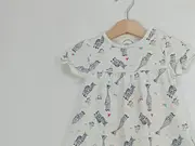 Vorschaubild 2 von Baby Mädchen Kleid Gr. 80 Giraffen Zebras Weiß