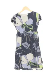 Vorschaubild 2 von Damen Freizeitkleid Gr. 34/XS Blau Blumenmuster Midikleid Bohemian Vintage