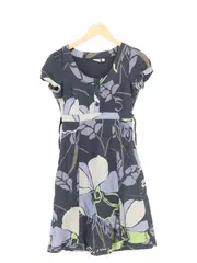 Vorschaubild 1 von Damen Freizeitkleid Gr. 34/XS Blau Blumenmuster Midikleid Bohemian Vintage