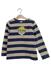 Vorschaubild 1 von Langarmshirt Junge Gr. 128 Blau gestreift mit Bär Applikation Casual