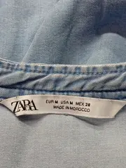 Vorschaubild 3 von Damen Hemdbluse Gr. 38/M Blau Casual Baumwolle Langarm