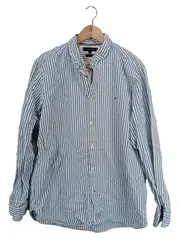 Vorschaubild 1 von Hemd Herren XXL Slim Fit Blau Weiß Gestreift Business
