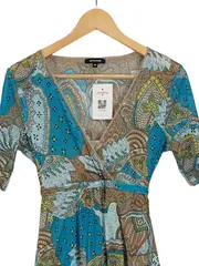 Vorschaubild 4 von Damen Sommerkleid Gr. 36 S Mehrfarbig Florales Muster Bohemian