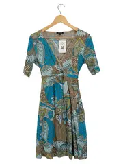 Vorschaubild 1 von Damen Sommerkleid Gr. 36 S Mehrfarbig Florales Muster Bohemian