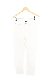 Vorschaubild 1 von Damen Stoffhose Weiß Gr. M Casual Klassisch Preppy Baumwolle Hose