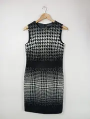 Vorschaubild 1 von Damen Etuikleid Gr. 36/S Hahnentritt Business Kleid Schwarz Weiß