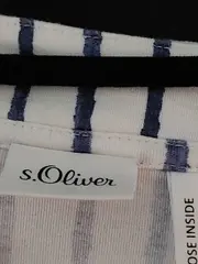 Vorschaubild 4 von Damen Bluse Gr. 40 Weiß Blau Gestreift Viskose Kurzarm