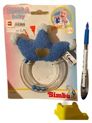 Vorschaubild 1 von Baby Rassel Charmant Kunststoff Stoff Blau Herz ab 4 Monate