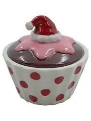 Vorschaubild 1 von Dekodose Cupcake Weihnachtsmütze Porzellan 7x7cm Mehrfarbig