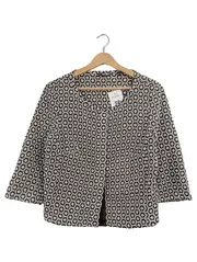 Vorschaubild 1 von Damen Strickjacke Gr. 36 S Braun Retro Muster Baumwolle