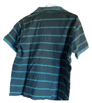 Vorschaubild 2 von Herren Poloshirt Gr. S Blau Gestreift Casual Kurzarm
