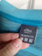 Vorschaubild 3 von Herren Poloshirt Gr. S Blau Gestreift Casual Kurzarm