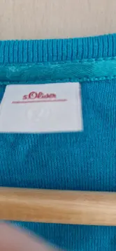 Vorschaubild 2 von Damen Bolero Top Blau Gr. 38 Baumwolle 3/4-Arm Schleife