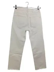 Vorschaubild 2 von Mom Jeans Damen Gr. 36/S Beige Baumwolle Casual Fransen