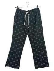 Vorschaubild 1 von Damen Stoffhose S Schwarz Leinen Casual mit grafischem Muster