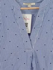 Vorschaubild 3 von Damen Bluse Langarm Gestreift Blau Baumwolle Gr. 40 L