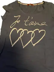 Vorschaubild 3 von EDC T-Shirt Damen Kurzarm Baumwolle Grau Gr. 36 S Casual Schriftzug