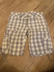 Vorschaubild 2 von Sports Damen Bermuda Shorts kariert Gr. S/36 grau Baumwolle