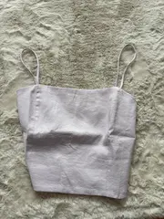 Vorschaubild 2 von Damen Bustier Top Lila Schnürung Rückenfrei Gr. S Baumwolle