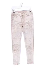 Vorschaubild 1 von Levis Damen Jeans Slim Fit W26/34/XS Beige Ethno Muster Casual Vintage