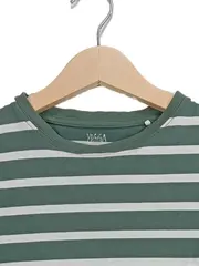 Vorschaubild 2 von Kinder T-Shirt Gr. 140 Gestreift Grün Weiß Casual Baumwolle