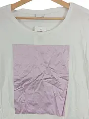 Vorschaubild 2 von Damen T-Shirt Grafik Print Metallic Look Weiß Gr. M