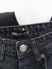 Vorschaubild 3 von Damen Jeans Straight Leg W26/34 Schwarz High Waist Casual