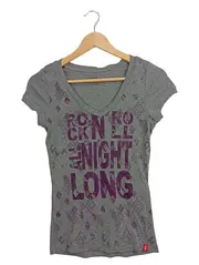 Vorschaubild 1 von Damen T-Shirt Rock N Roll Night Long Grau Gr. 38/M Casual