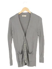 Vorschaubild 1 von Damen Strickjacke Cardigan Grau Gr. 36/S Casual Modern