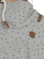 Vorschaubild 2 von Damen Hoodie Sternenmuster Grau Gr. 36/S Casual Baumwolle