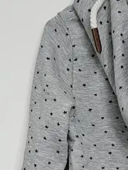 Vorschaubild 3 von Damen Hoodie Sternenmuster Grau Gr. 36/S Casual Baumwolle