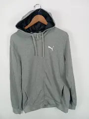 Vorschaubild 2 von Herren Sweatjacke Kapuzenpullover Grau Gr. 48/M Sportlich Reißverschluss