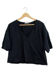 Vorschaubild 1 von Damen T-Shirt V-Ausschnitt Organic Cotton Schwarz Gr. L