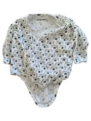 Vorschaubild 1 von Baby Body Langarm Wickelbody Baumwolle Tiermotiv Weiß Gr. 74