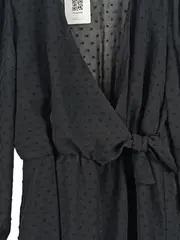 Vorschaubild 2 von Damen Kleid Schwarz Gr. S/36 Wickeloptik Rüschen Langarm Festlich