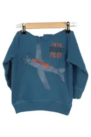 Vorschaubild 1 von Kapuzenpullover Kinder Jungen Gr. 92 Blau Flugzeug Print Hoodie