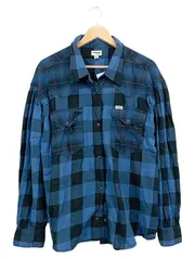 Vorschaubild 1 von Herren Freizeithemd Karo Langarm Baumwolle Blau Schwarz XL