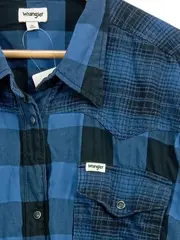 Vorschaubild 3 von Herren Freizeithemd Karo Langarm Baumwolle Blau Schwarz XL