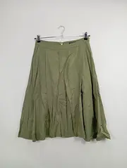 Vorschaubild 2 von Damen A-Linienrock Gr. 36 Oliv Casual Viskose Midirock
