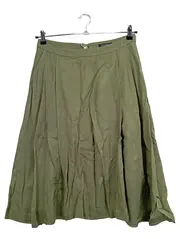 Vorschaubild 1 von Damen A-Linienrock Gr. 36 Oliv Casual Viskose Midirock