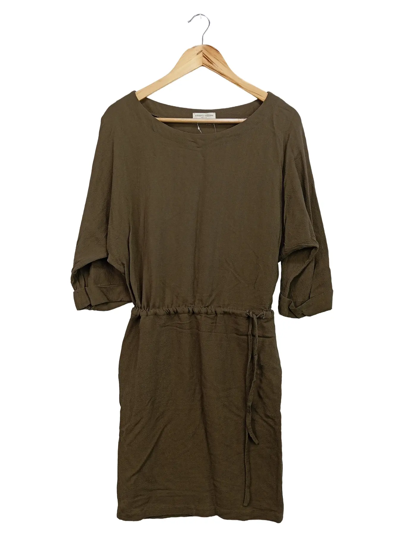 ROBERTO COLLINA Damen Freizeitkleid Gr. M Braun Klassisch Elegant Viskose