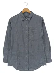 Vorschaubild 1 von Herren Freizeithemd Grau Klassisch Vintage Gr. 44/XS Baumwolle