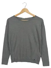 Vorschaubild 1 von Damen Pullover Grau XS Langarm Basic Rippstrick Freizeit