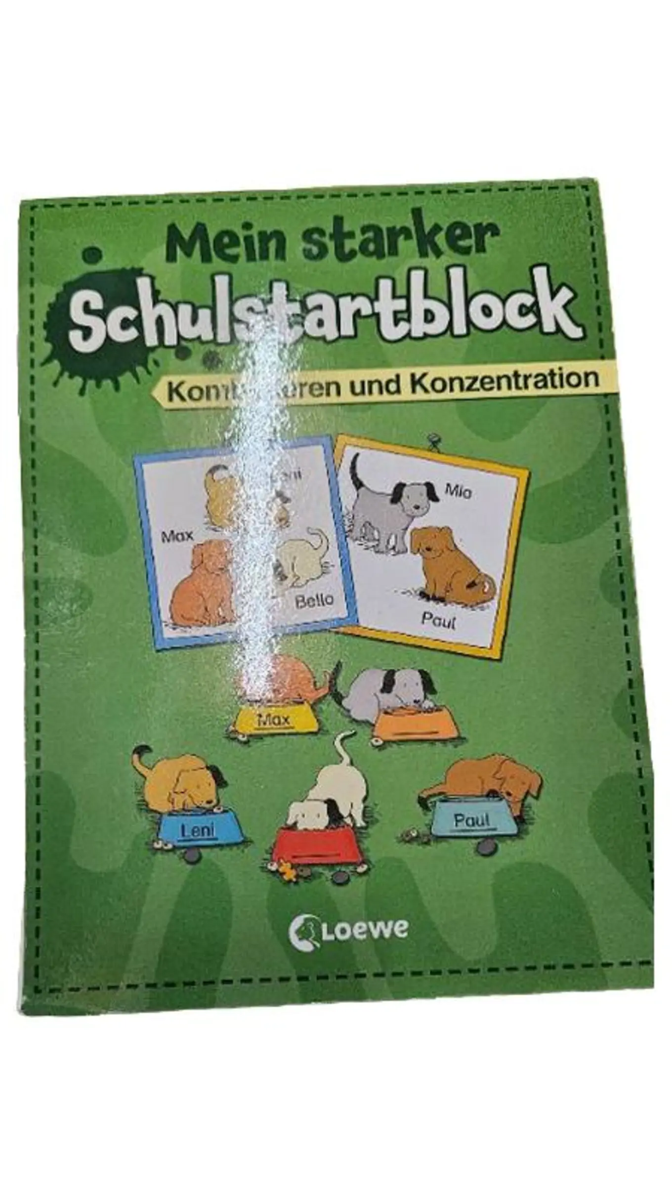 LOEWE Mein starker Schulstartblock Activity Buch Grün Hunde Konzentration